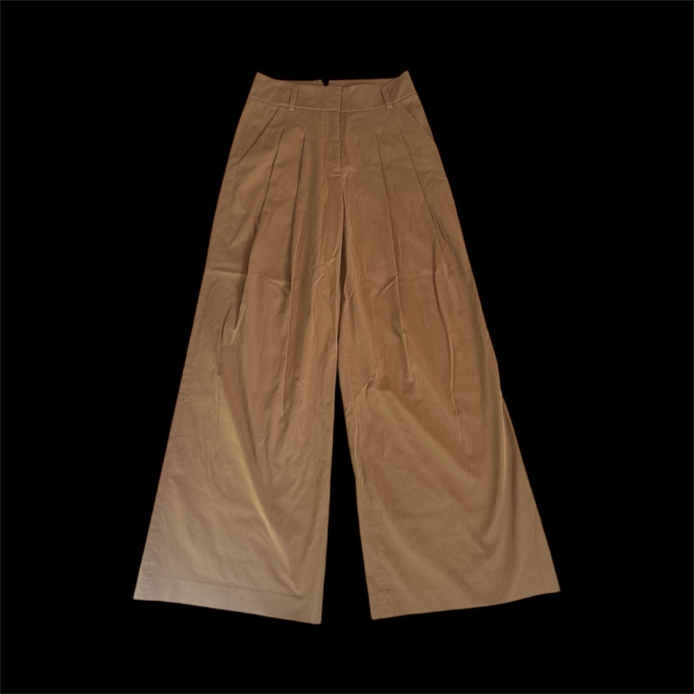 Veronica Beard Camel Wide-Leg Pants
